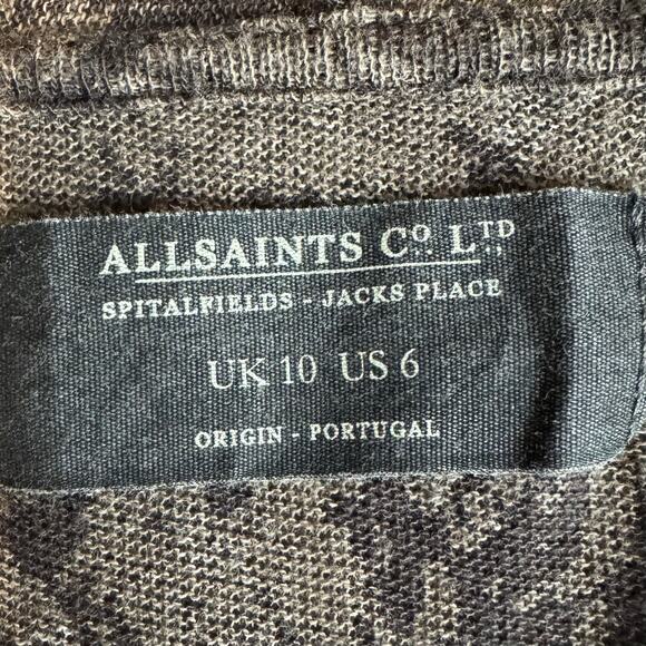AllSaints Spitalfields Jacks Place Reflection Long Cardigan 6 Cotton Blend Brown - Picture 10 of 12